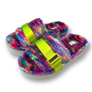 UGG Fuffitia Pixelate Slide Sandal Size 7 NWOB
